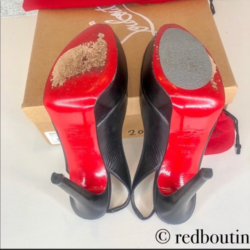 ♥️Sold Louboutin Bianca Sling 140mm Pumps 38.5 - Picture 6 of 8